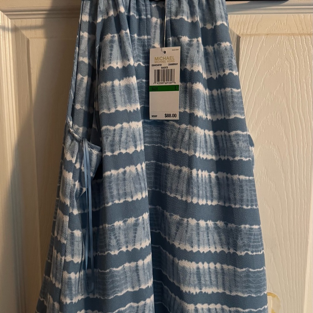 Michael Kors Blue and White Tank Top
